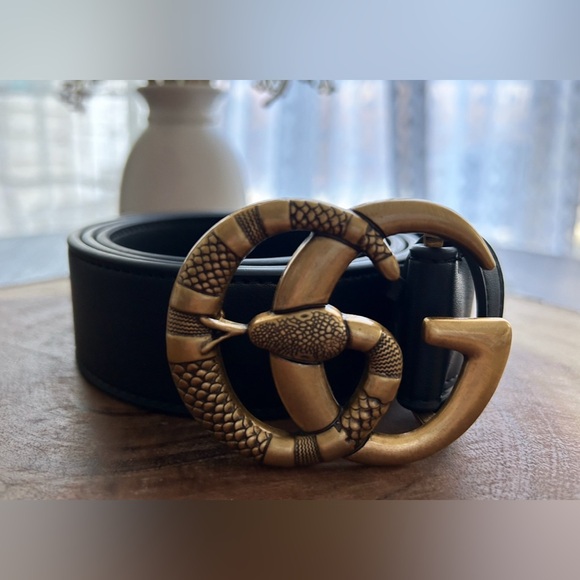 G snake fashion belt size 105cm black/gold - Picture 2 of 10